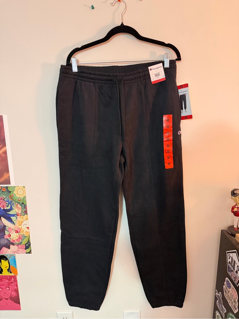 Champion Men's Black Sweatpants Joggers with Logo